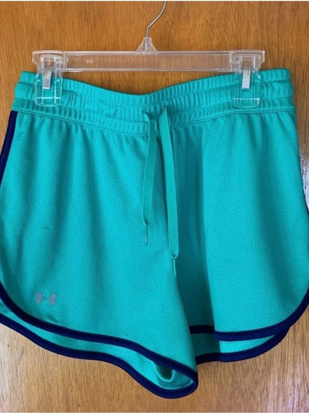 Under Armour Women’s Teal Athletic Shorts with Navy Trim